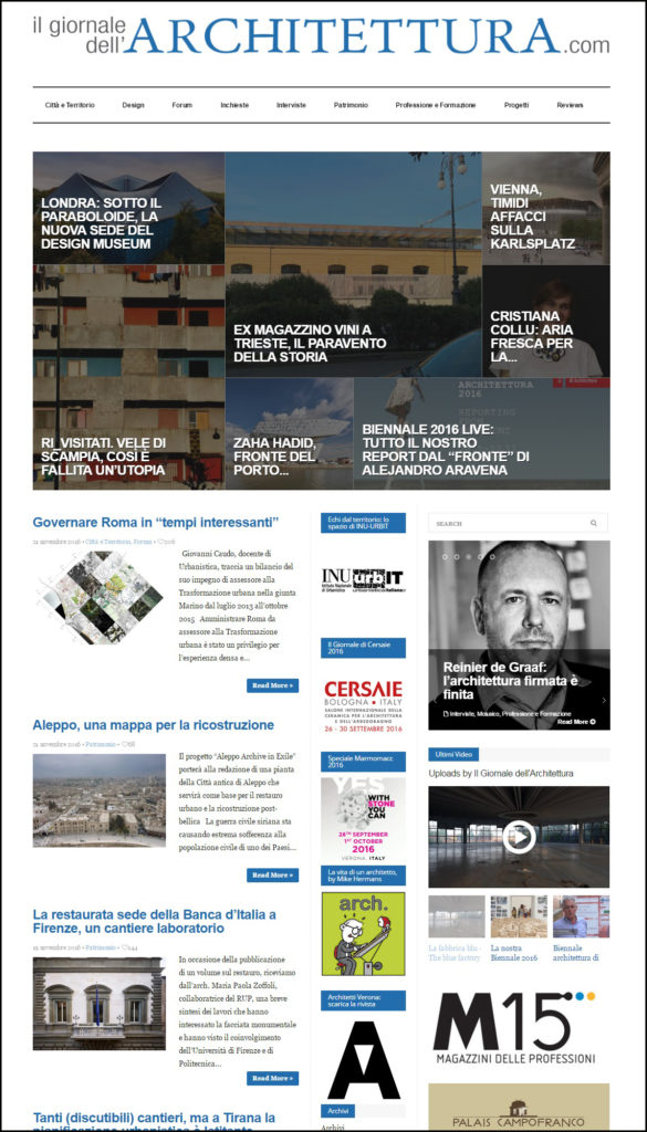 Il Giornale dell'Architettura digital edition | The Architectural Post | 2014-ongoing